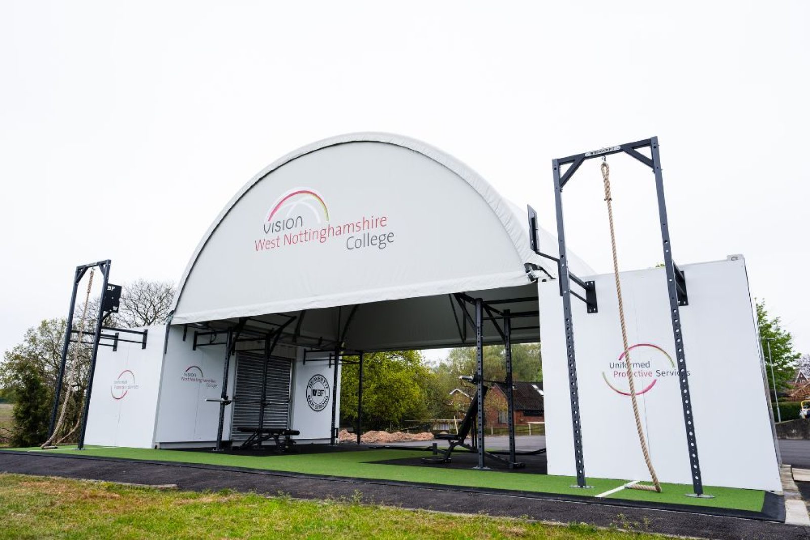 BeaverFit - West Nottinghamshire College - Outdoor Fitness - Shelter Solution - Container - West Notts College - Uniformed Protective Services - Campus Fitness 1